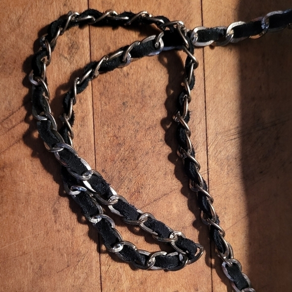 Free People Sequin Embellished Mixed Media Shoulder Beg - Picture 2 of 12